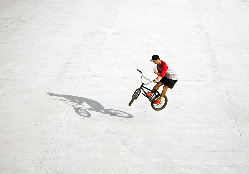a man on a bike